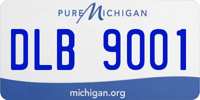 MI license plate DLB9001