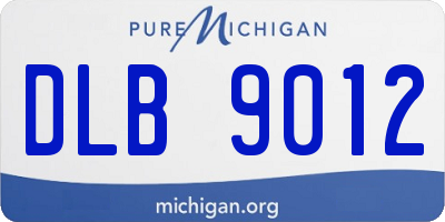 MI license plate DLB9012