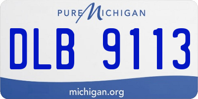 MI license plate DLB9113