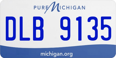 MI license plate DLB9135
