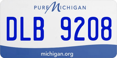 MI license plate DLB9208