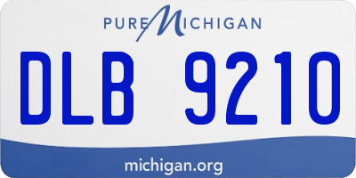 MI license plate DLB9210