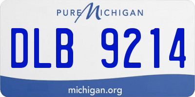 MI license plate DLB9214