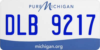 MI license plate DLB9217