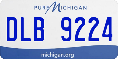 MI license plate DLB9224