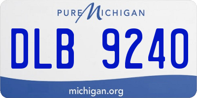 MI license plate DLB9240