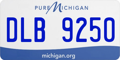 MI license plate DLB9250