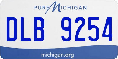 MI license plate DLB9254