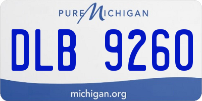 MI license plate DLB9260