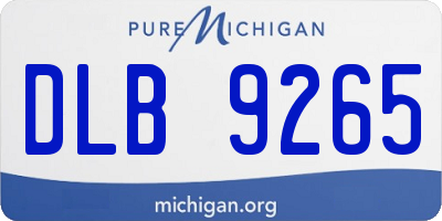 MI license plate DLB9265
