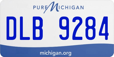 MI license plate DLB9284