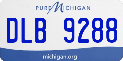 MI license plate DLB9288