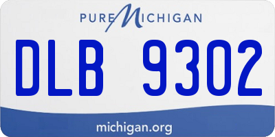 MI license plate DLB9302