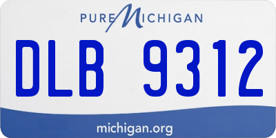 MI license plate DLB9312