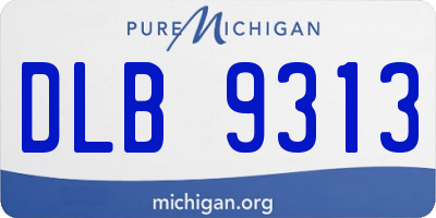 MI license plate DLB9313