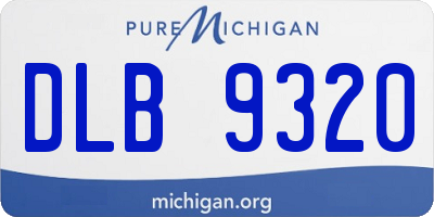 MI license plate DLB9320