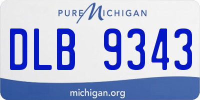 MI license plate DLB9343