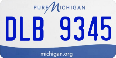 MI license plate DLB9345