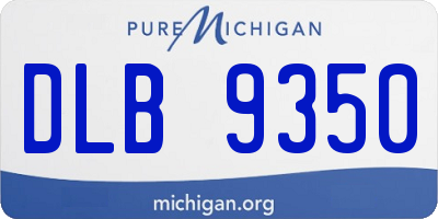 MI license plate DLB9350