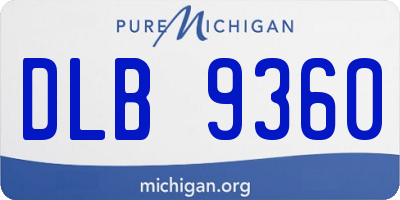 MI license plate DLB9360