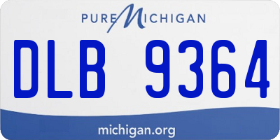 MI license plate DLB9364