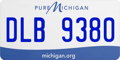 MI license plate DLB9380