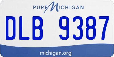 MI license plate DLB9387