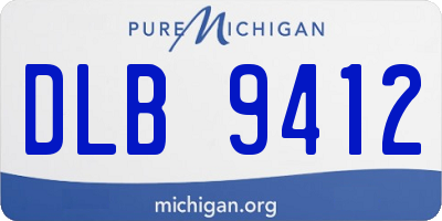MI license plate DLB9412