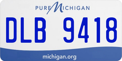 MI license plate DLB9418