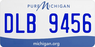 MI license plate DLB9456