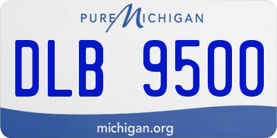 MI license plate DLB9500