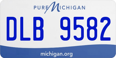 MI license plate DLB9582
