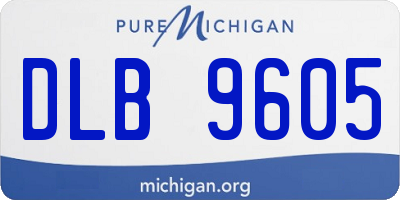 MI license plate DLB9605