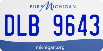 MI license plate DLB9643