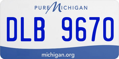 MI license plate DLB9670