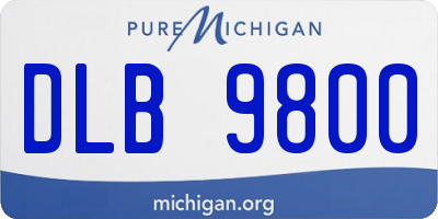 MI license plate DLB9800