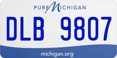 MI license plate DLB9807