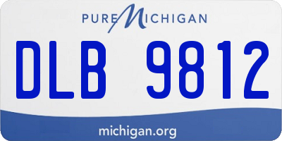 MI license plate DLB9812