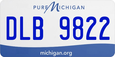 MI license plate DLB9822