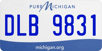 MI license plate DLB9831