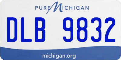 MI license plate DLB9832