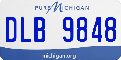 MI license plate DLB9848