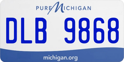 MI license plate DLB9868