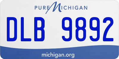 MI license plate DLB9892