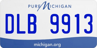 MI license plate DLB9913