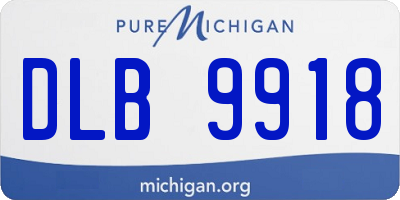 MI license plate DLB9918