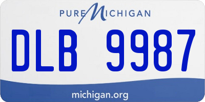 MI license plate DLB9987