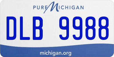 MI license plate DLB9988