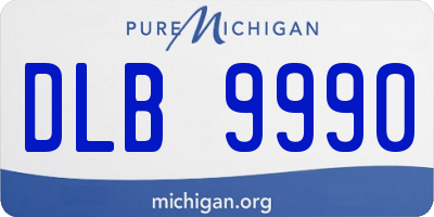 MI license plate DLB9990