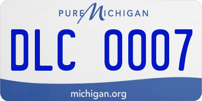 MI license plate DLC0007